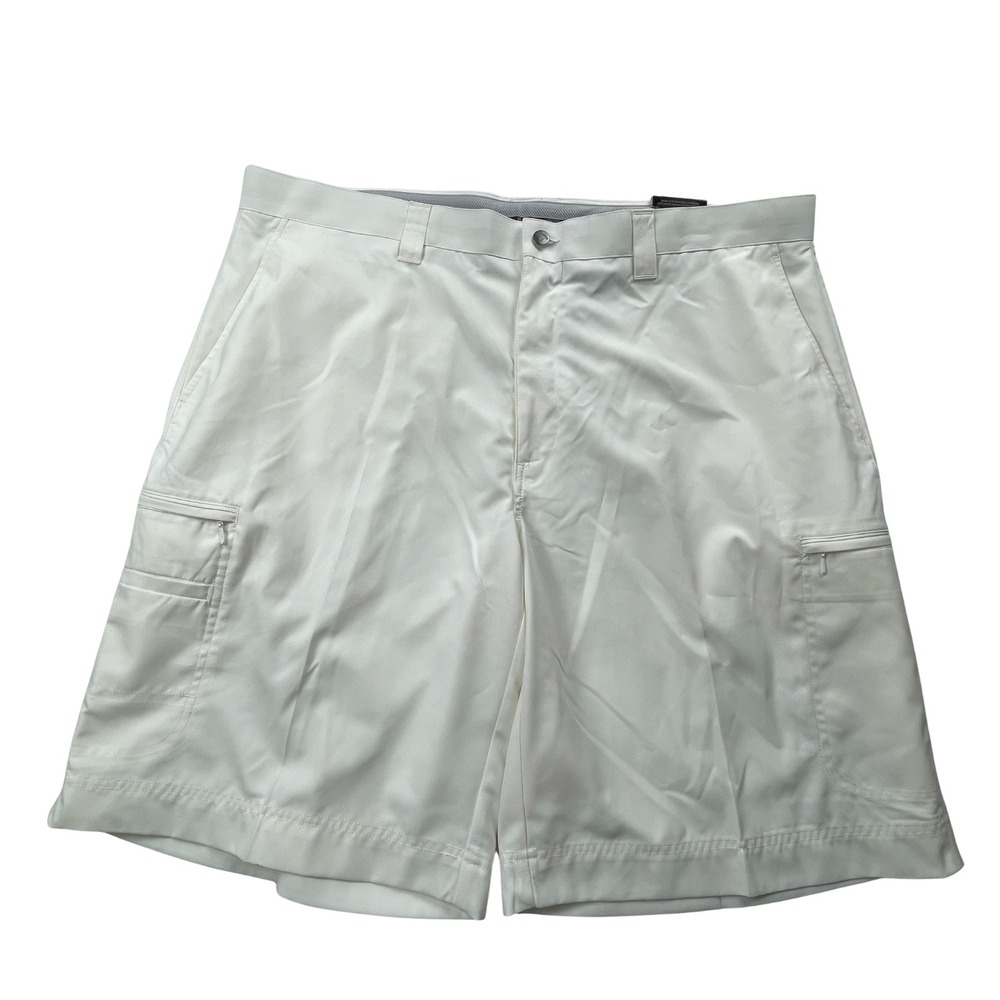 NWT‎ Callaway Mens 40 Golf Shorts Cargo Zipper Pocket Anti-Slip Waistband White